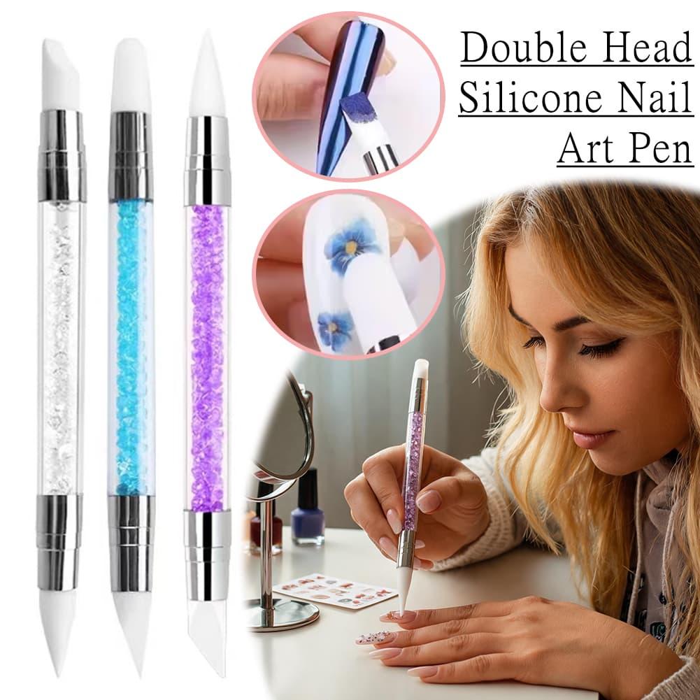 Wax Applicator Pad - Двусторонняя силиконовая ручка для нейл-арта, декоративная